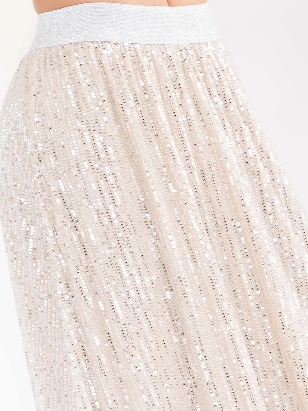 Thumbnail: GIDI CHIC ELASTIC WAIST SEQUINS MAXI SKIRT