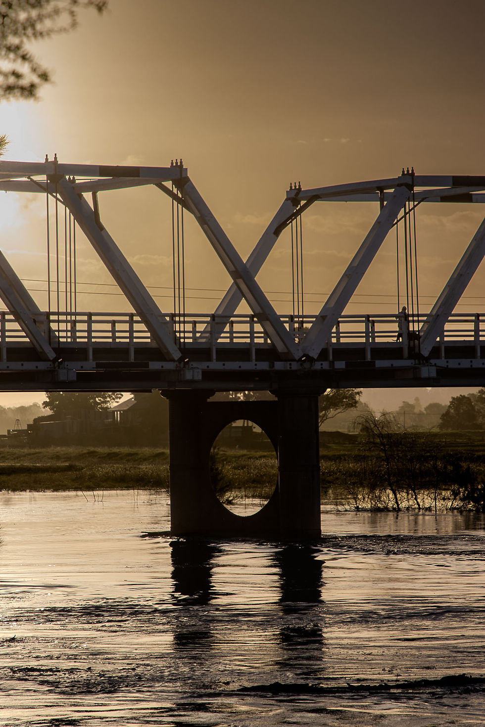 Sunset Hunter River Morpeth Bridge Vertical
