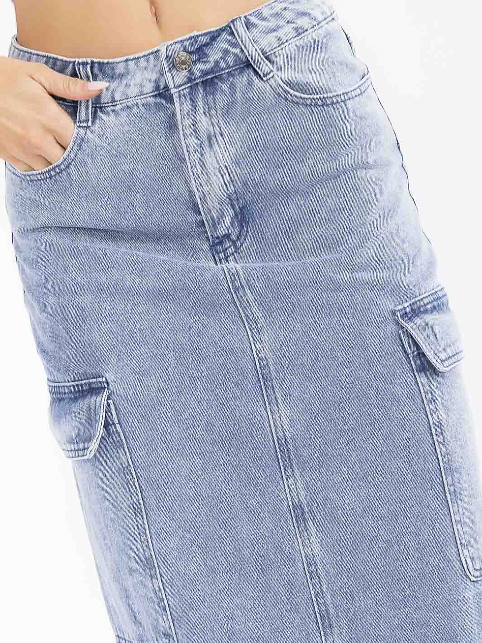 Thumbnail: GIDI CHIC DENIM MAXI SKIRT