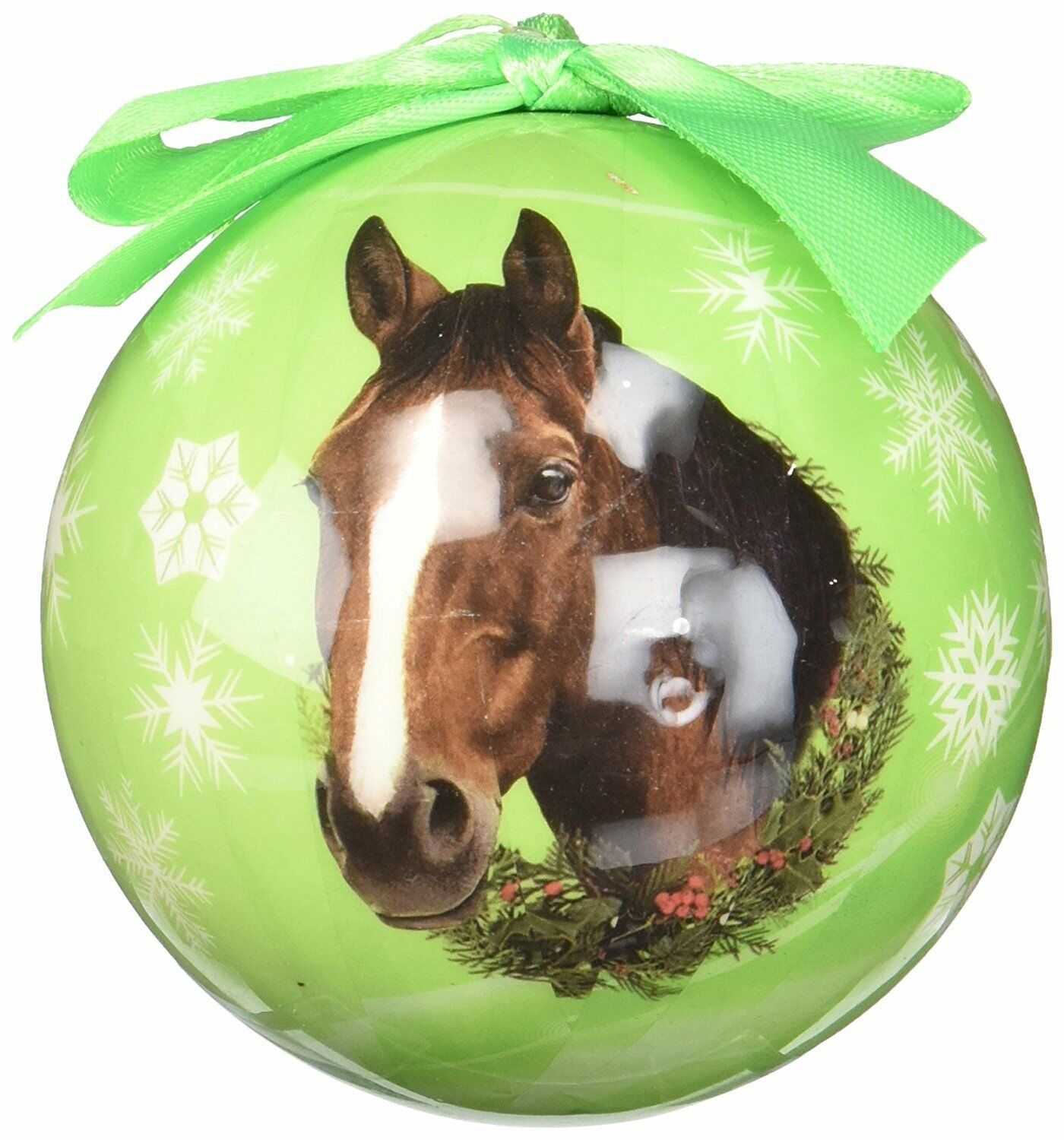Brown w/White Blaze HORSE-Shatterproof Ball Ornament--3"-- by E & S Pets