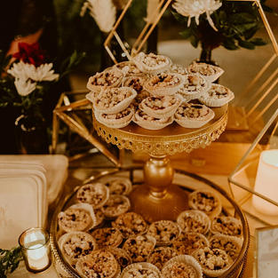 Pie display at wedding