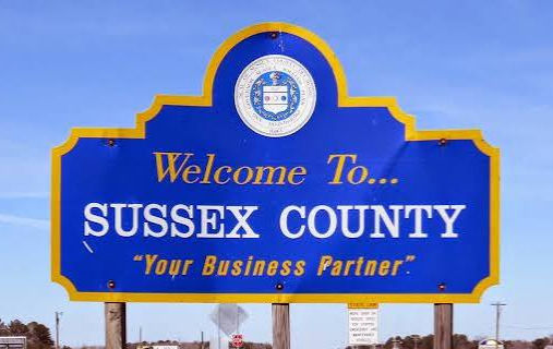 Welcome to Sussex County Delaware road sign