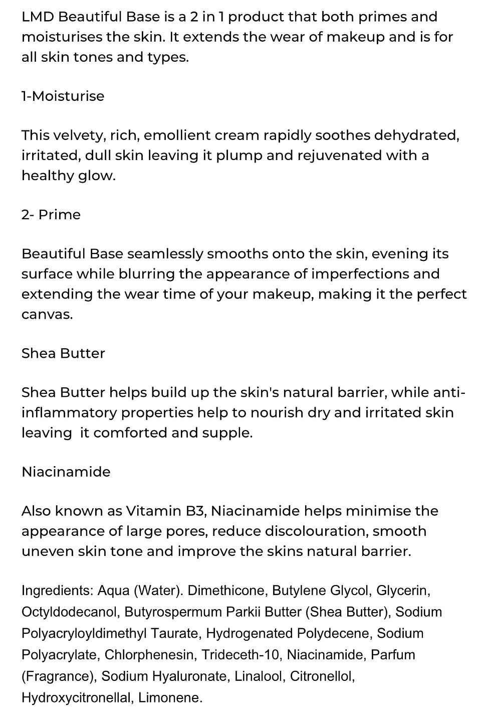 Thumbnail: Lmd beautiful base, moisturise & prime