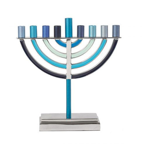 חנוכיה קלאסית גדולה - כחול