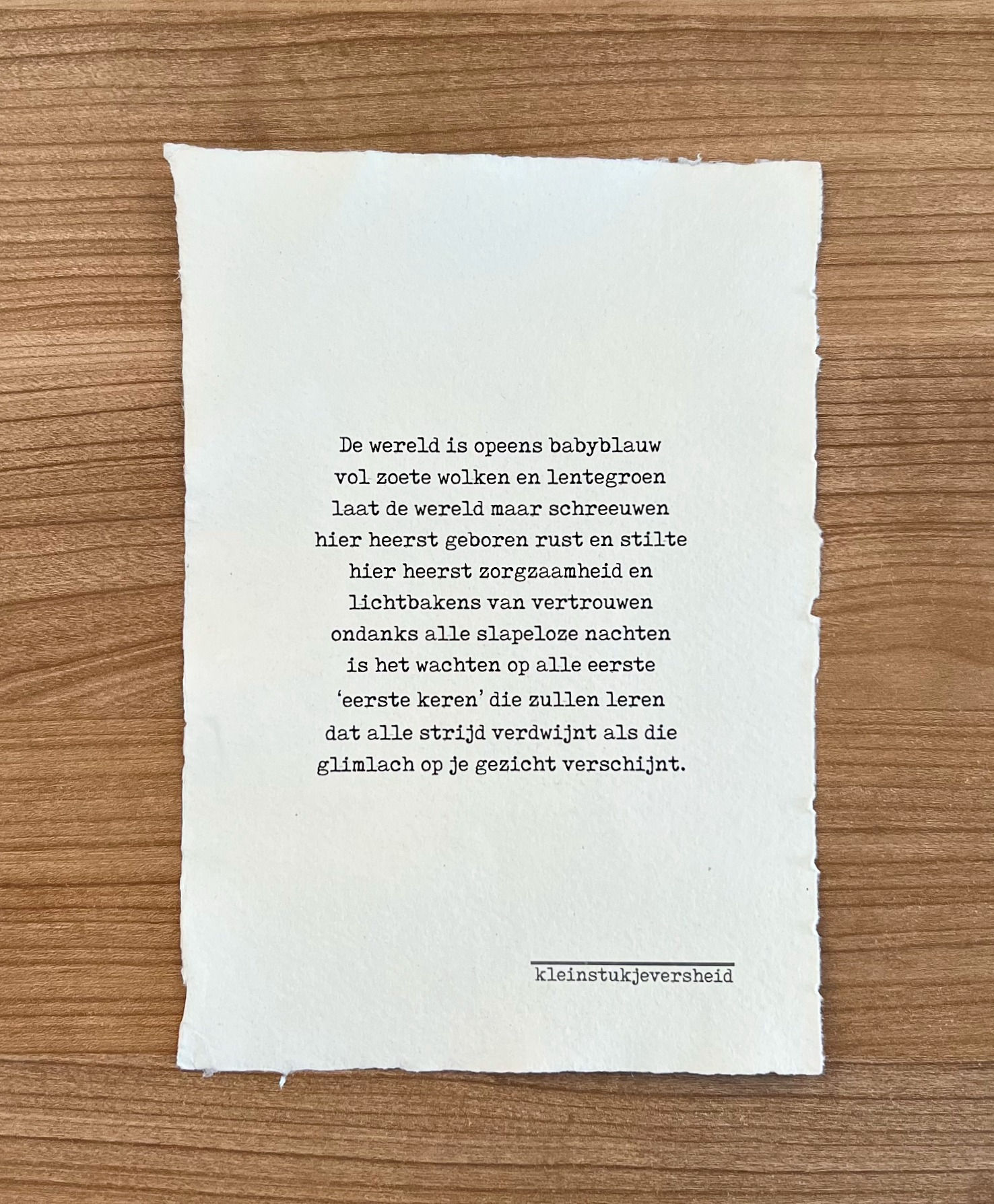 De wereld is opeens babyblauw.