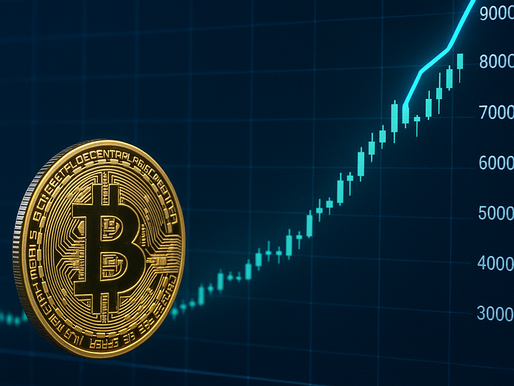Diagramm zeigt die Kursentwicklung von Bitcoin im Mai 2025 mit einem deutlichen Aufwärtstrend.