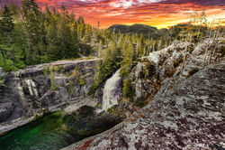 Waterfall Sunset