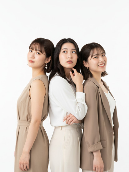 背中合わせポーズ