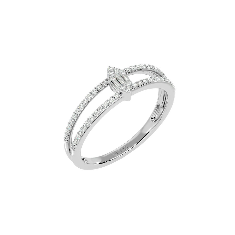 Thumbnail: Double Row Baguette Diamond Ring