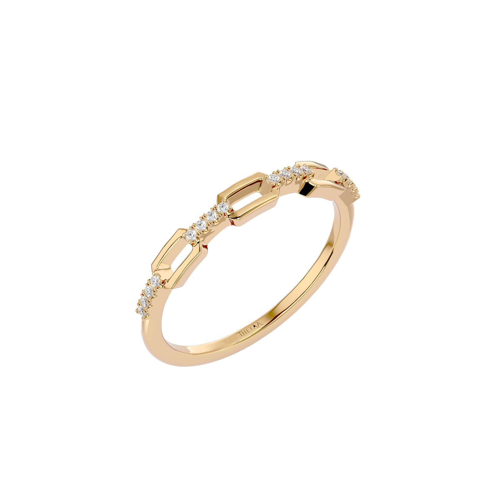 Classic Link Chain Diamond Ring