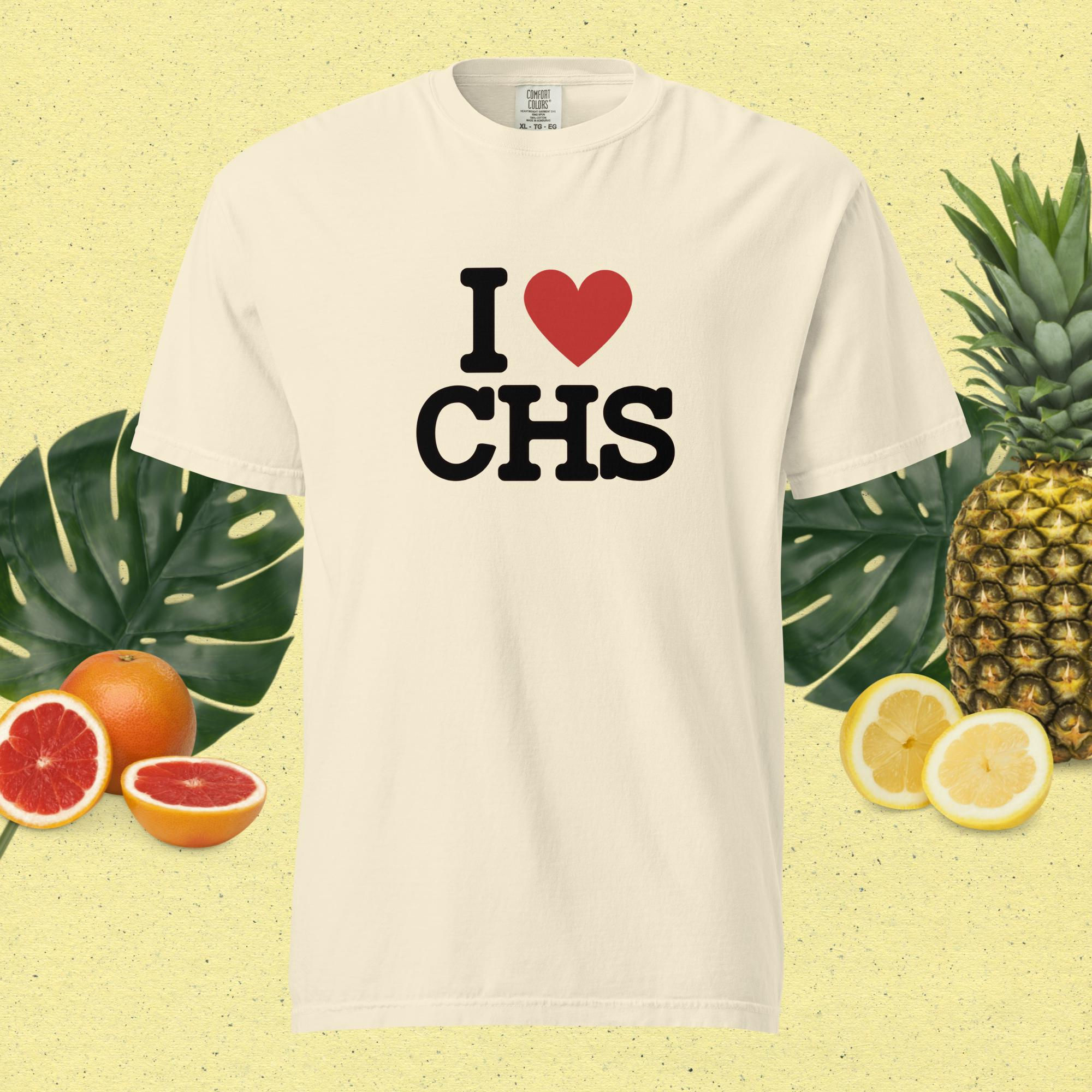 I Love CHS Unisex garment-dyed heavyweight t-shirt