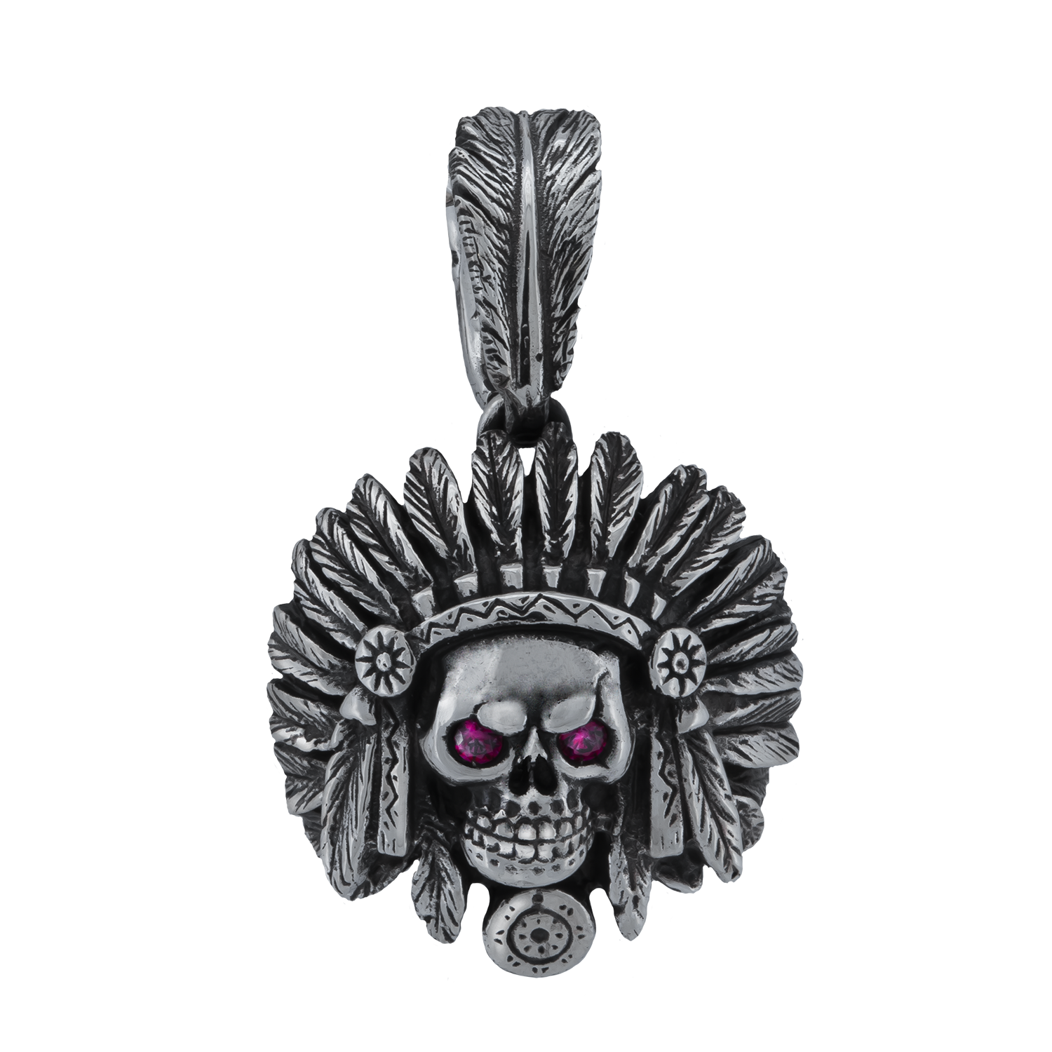Pendentif Argent "Indien Skull" Zircons