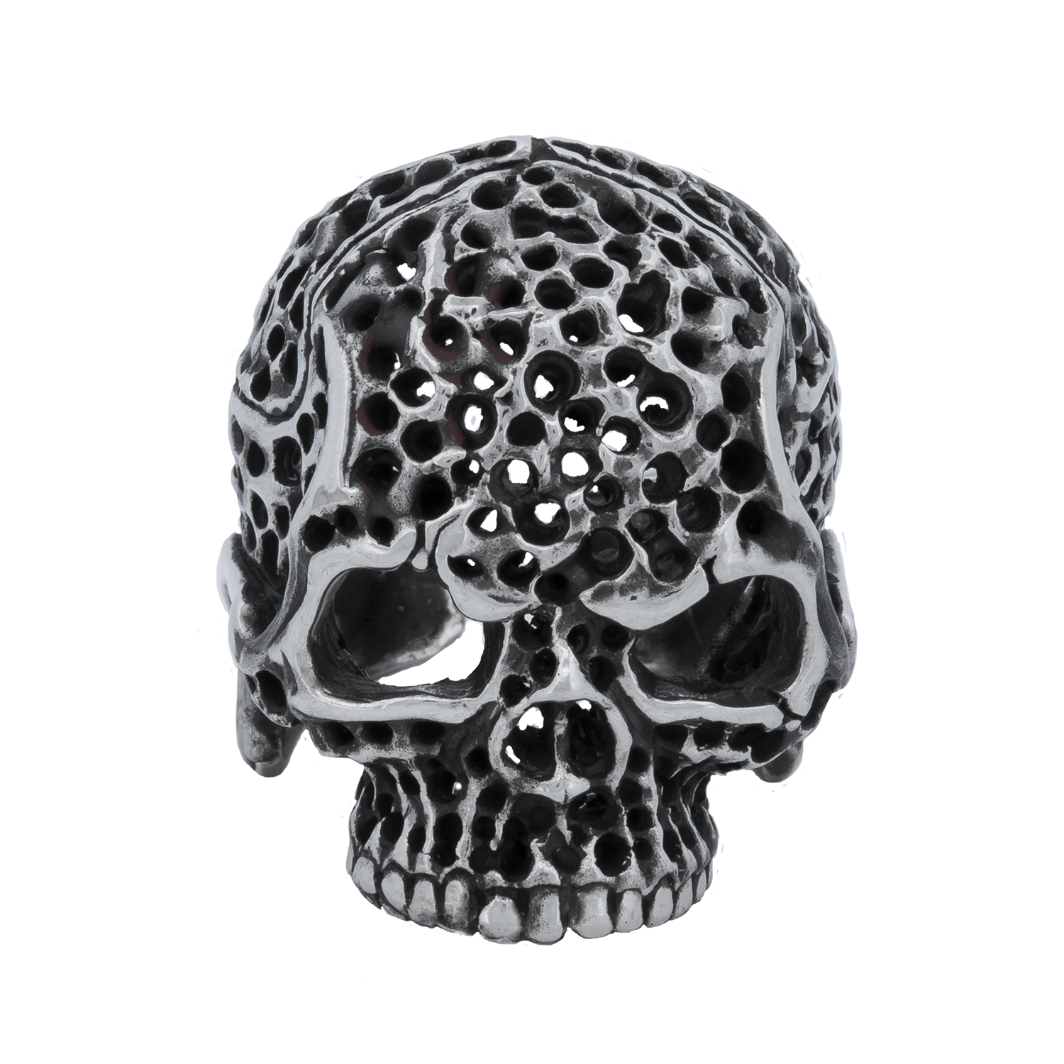 Silver Ring "Big Skull" Trous