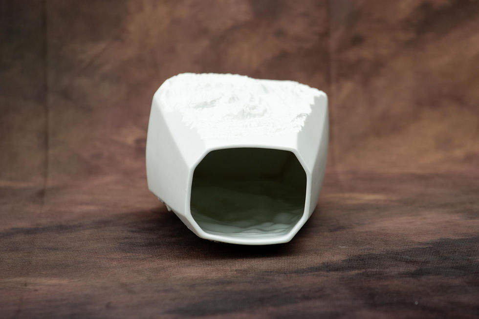 AK KAISER Vase Vintage OP Art Biscuit