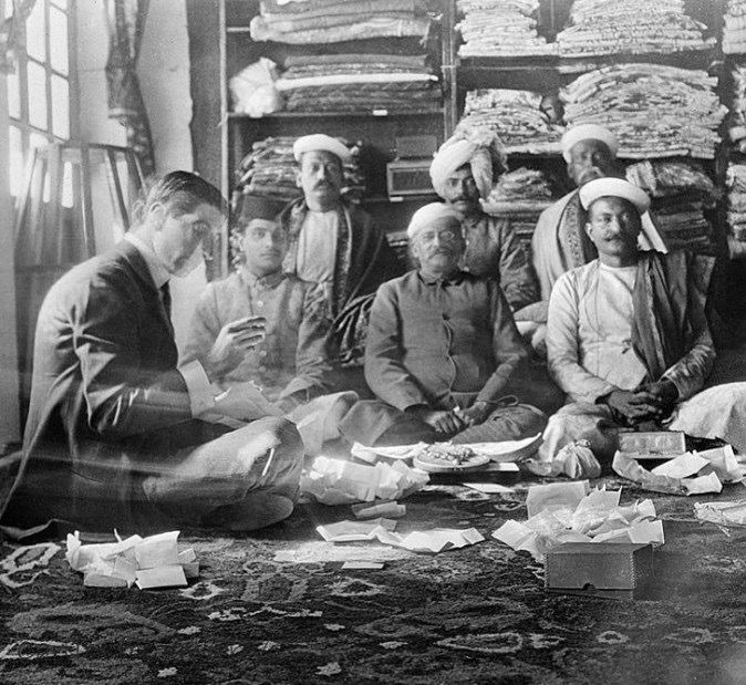 Jacques Cartier with Indian gemstone dealers. Photo from Jacques Cartier’s album recording his voyage to India in 1911. Cartier Archives © Cartier