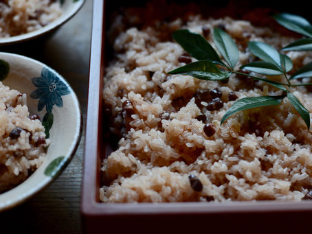 お赤飯もライスクッカーで Cooking Red Rice in April