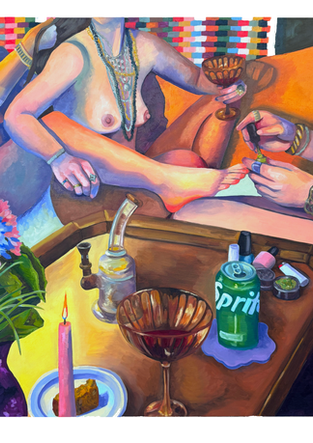 Girls Night, oil on canvas, 36x42 in, 2026