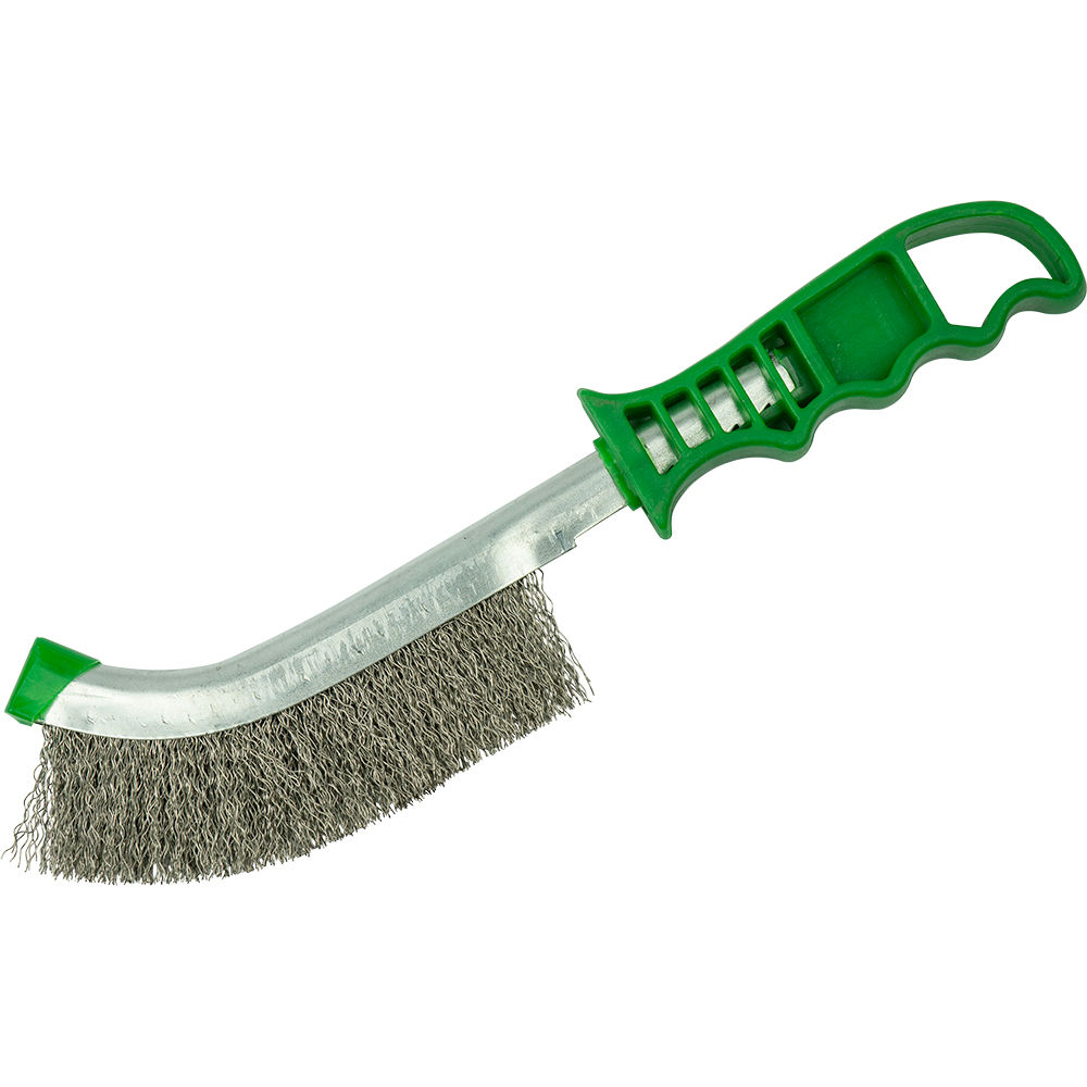 ITM Hand Wire Brush Green Handle - Stainless Steel Wire
