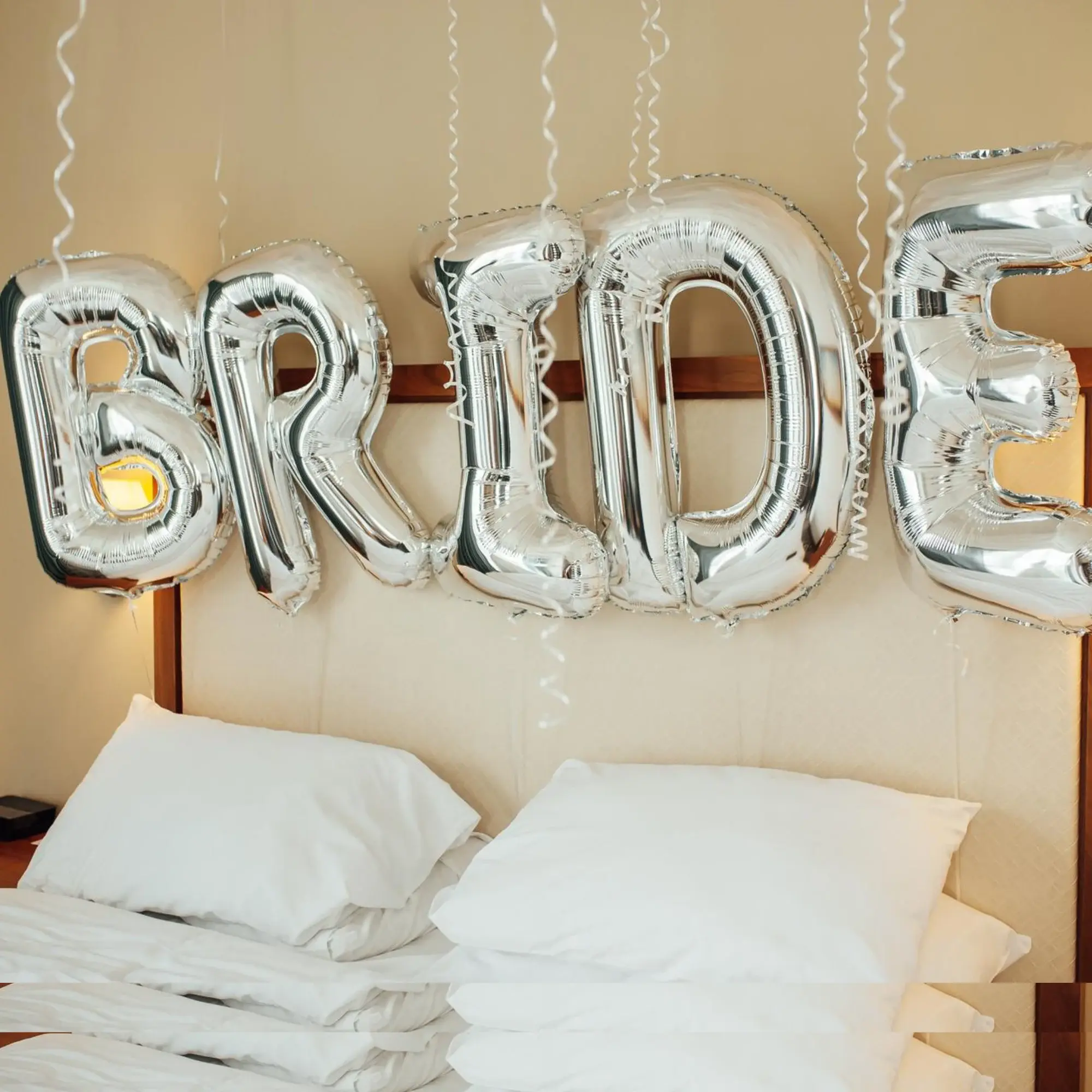 Big Silver BRIDE Balloon Bachelorette Party Decorations - 32"
