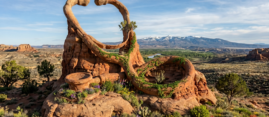 A natural rock formation in the shape of a sthetoscope