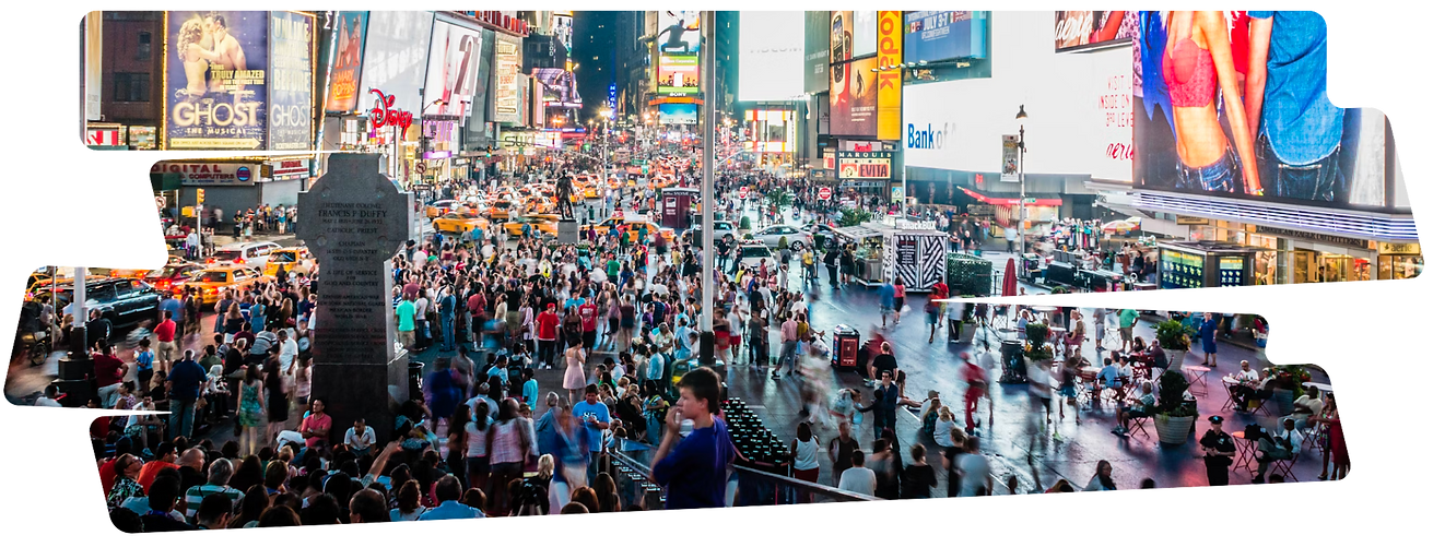 Times Square sprawling with visitors