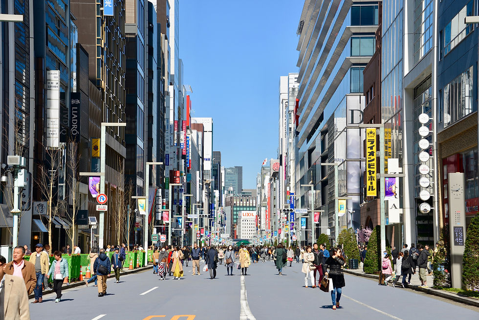 The street of Ginza in Tokyo