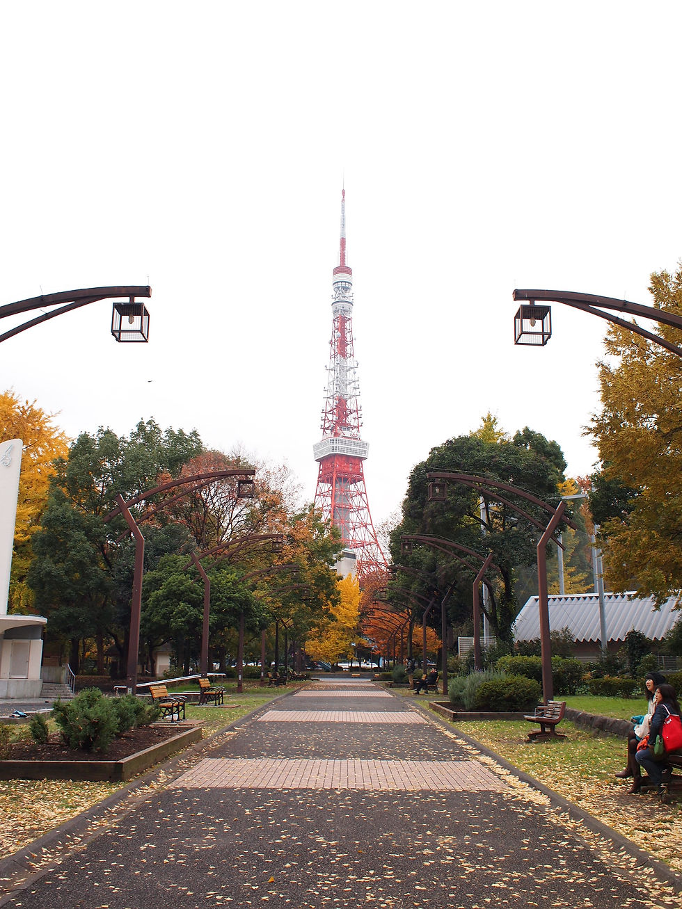 Shiba Koen and Tokyo Tower in Tokyo