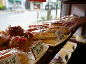 The photo of a bakery shop in Japan