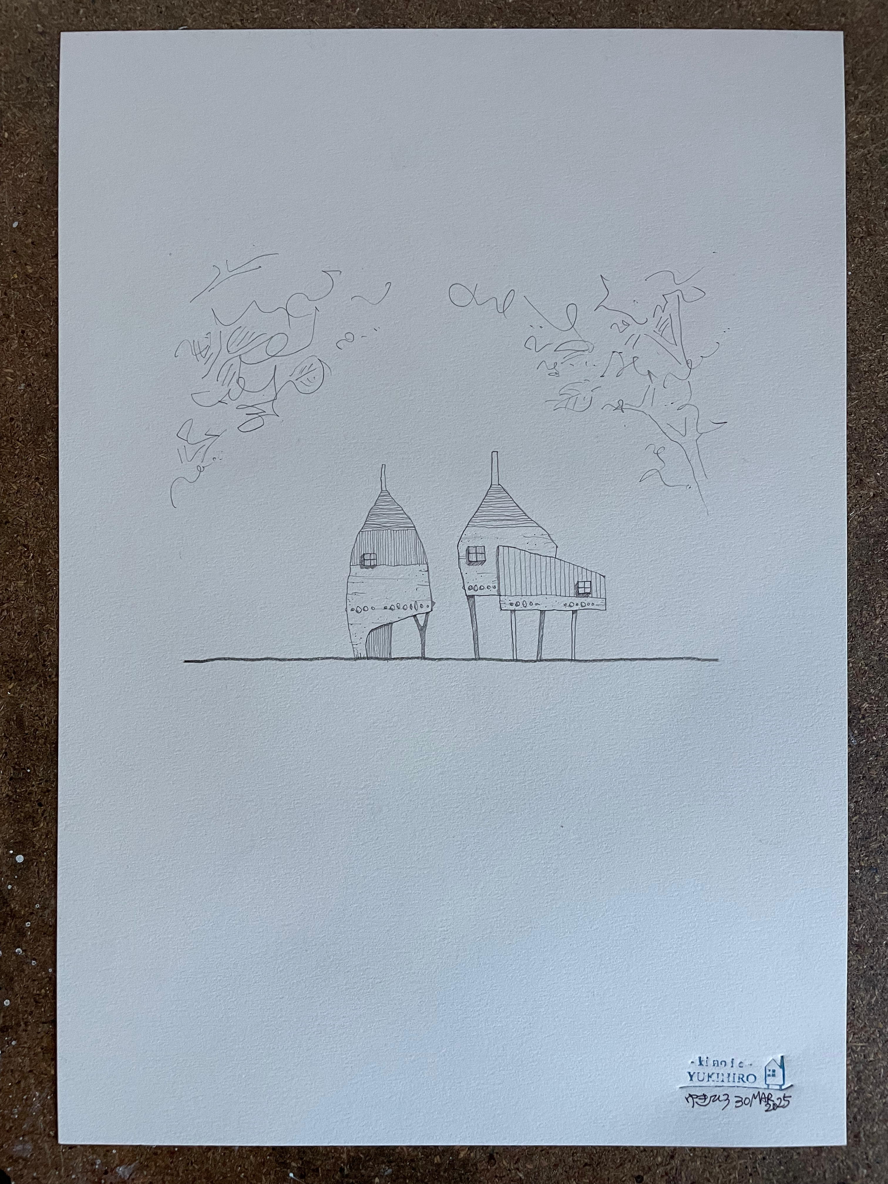 Rakugaki 13 ( Hand-drawn Pencil drawing  A4 unframed)