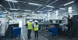 The floor of a large manufacturing facility.