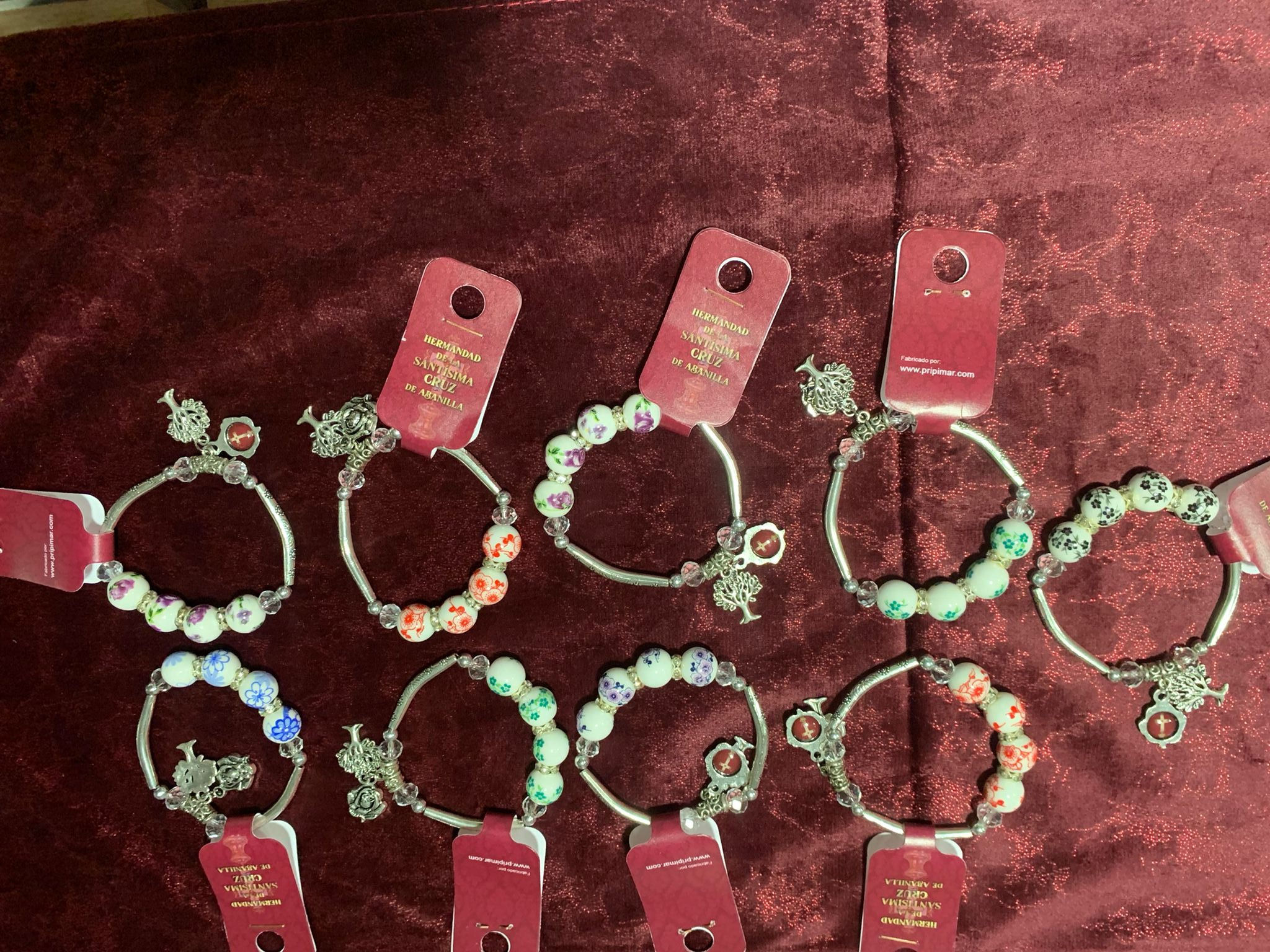 PULSERA ROSARIO BOLAS CERÁMICA