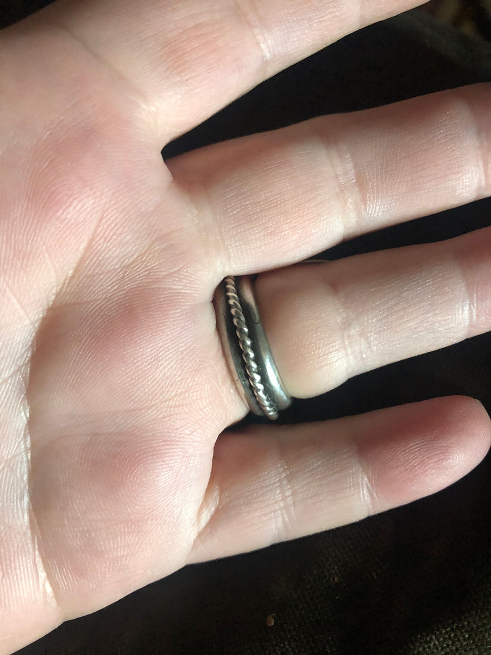 Thumbnail: Big Blue Moon & Sterling Ring - sz 8 