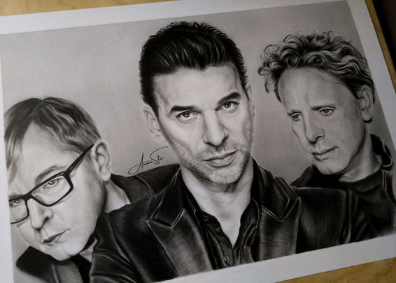 Depeche Mode, portret wykonany ołówkami.