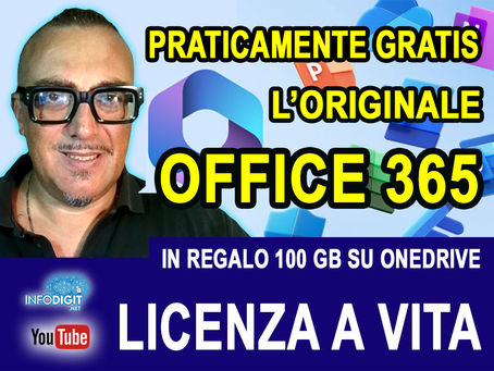 COME OTTENERE MICROSOFT OFFICE 365 (Quasi Gratis) con Licenza Ufficiale a Vita + 100GB di Spazio su OneDrive.
