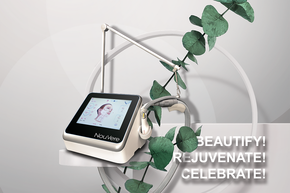 Nouvere Erbium Yag skin rejuvenation laser and words beauty, rejuvenation & celebrate
