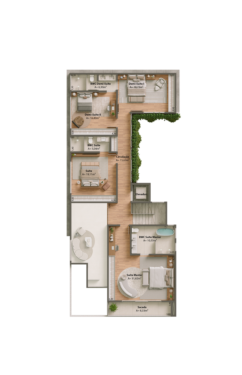 Miniatura: Casa de 4 suítes - 376 m²- Casa na planta - Vivapark fase 1