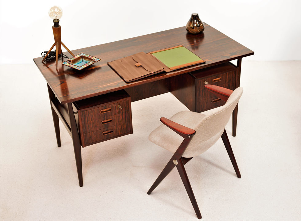 Miniature : Bureau Mid-Century en Palissandre