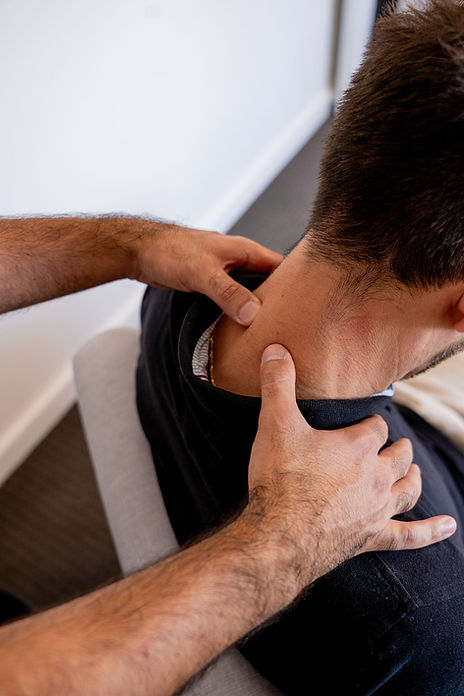 Neck palpation.