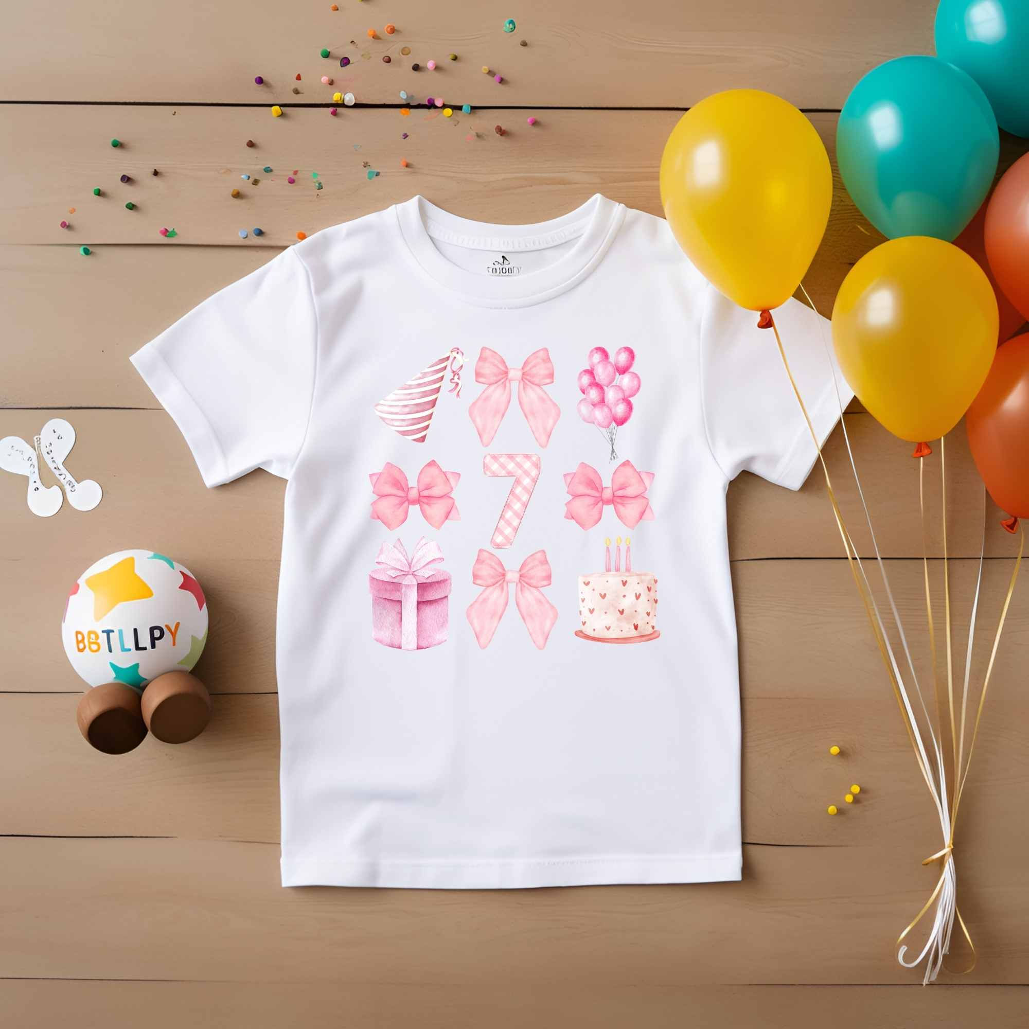 Pink Birthday Girl Custom Age Shirt
