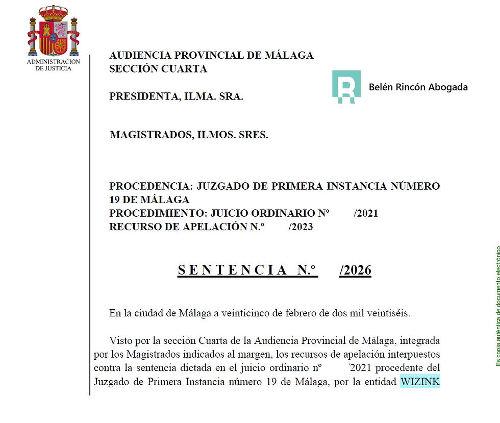 Sentencia de la Audiencia Provincial de Málaga sobre tarjeta revolving Wizink y usura
