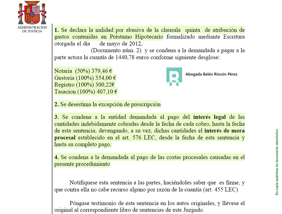 Reclamación gastos hipotecarios Deutsche Bank