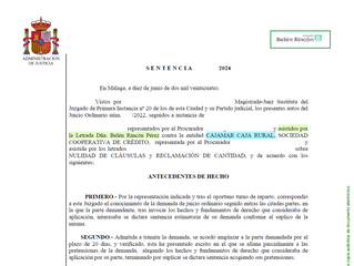 Sentencias revolving / gastos / cláusula suelo