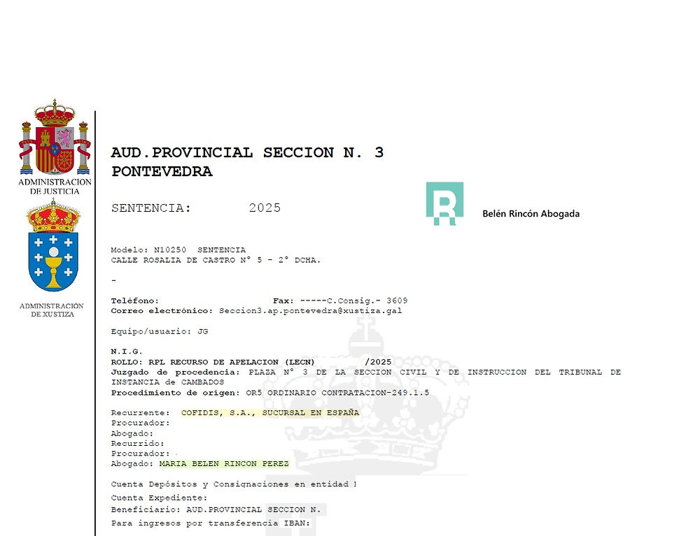 Sentencia Audiencia Provincial de Pontevedra crédito revolving
