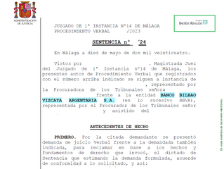 Sentencia phishing BBVA Málaga