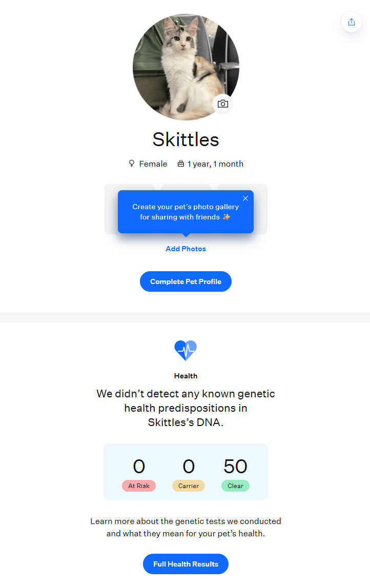 All DNA test results for Skittles clear
