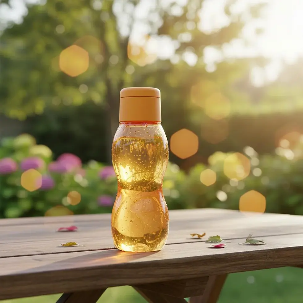 Miniatură: Sticlă portocalie Eco Teenzie 500 ml transparentă cu capac sport