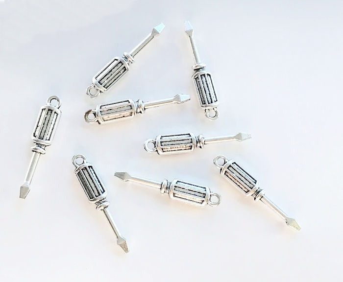 Tibetan Silver Screwdriver Tools 30mm Charms Pendants