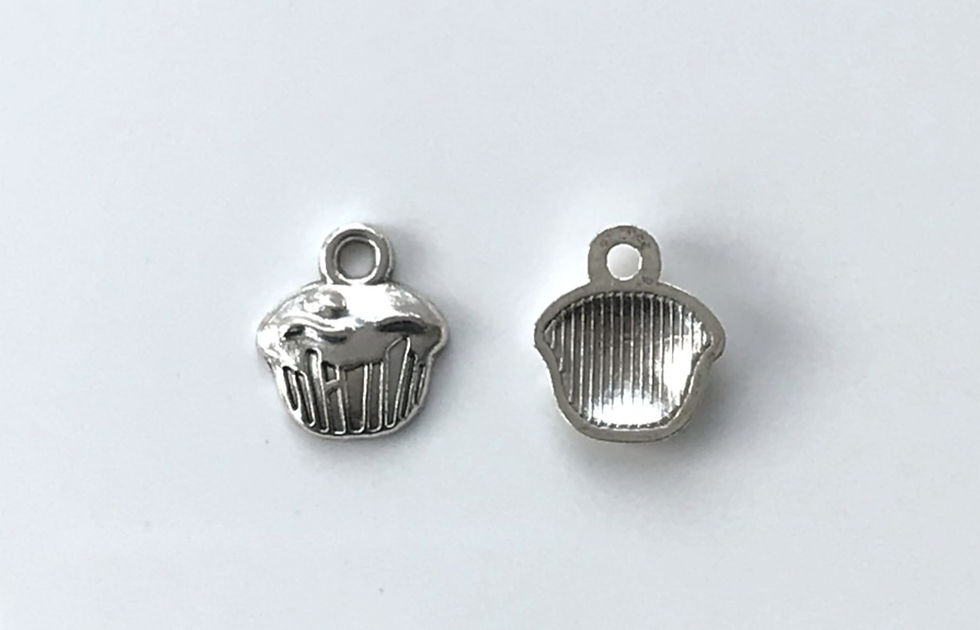 Tibetan Silver Muffin Cupcake Cake Food Charm Pendant 13mm