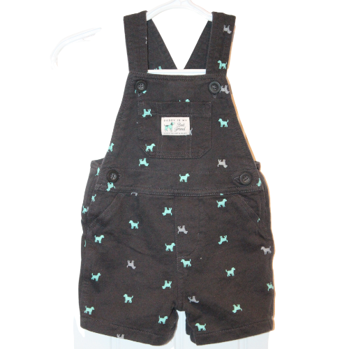 Carters Navy Dog Overall Shorts Size 6m