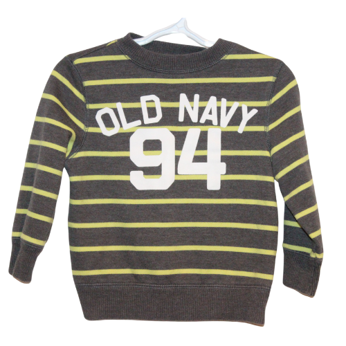 Old Navy Grey & Neon Striped Crewneck Size 2T